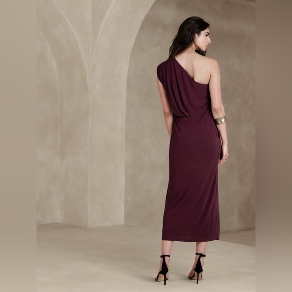 NWT! Banana Republic New Pinot Noir Purple Radhi Midi Dress - Multiple 💛 - Picture 5 of 7